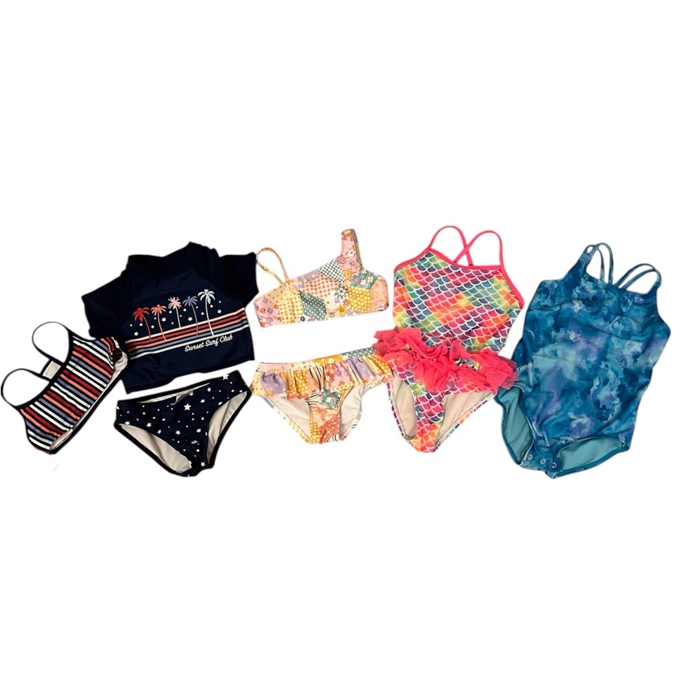 Assorted Brands Toddler Girls Swim Suit Lot of 4, Size 4/5